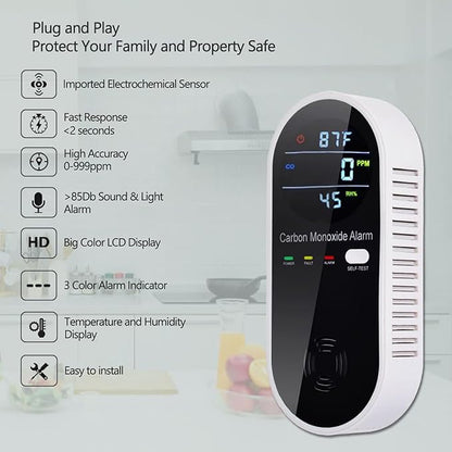 3-in-1 Carbon Monoxide Detectors Plug in Wall, Portable Carbon Monoxide Detector - Image 5