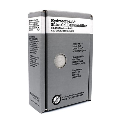 HYDROSORBENT® Gun Safe Dehumidifier Rechargeable Silica Gel 450 Gram Carton. by HydrosorbentDehumidifiers