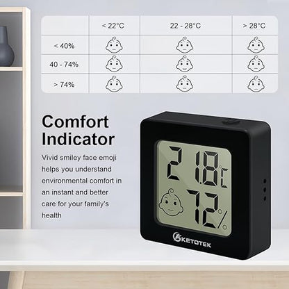 KETOTEK Mini Hygrometer Indoor Thermometers Humidity Meter 2 Pack Humidity - Image 5