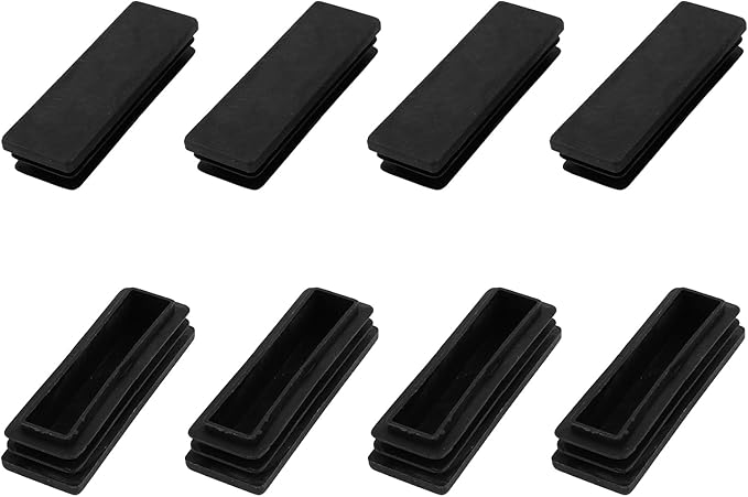 METALLIXITY Rectangle End Caps 12Pcs, Plastic Rectangle Tube Inserts Threaded by METALLIXITY