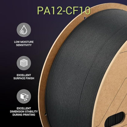 Polymaker Fiberon PA12-CF10 Nylon Filament 1.75mm Black 3kg, Low Moisture - Image 7