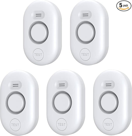 5 Pack Water Leak Detectors for Home, 100dB Water Sensor Alarm for Basement by METAK
