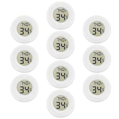 10-Pack Mini Thermometer Hygrometer, Small Digital Electronic Temperature by Rojuna
