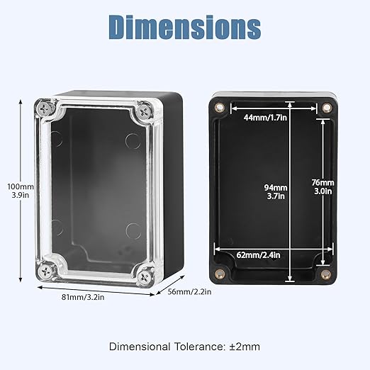 LeMotech Junction Box with Clear Cover IP65 Waterproof Project Box Dustproof - Image 2