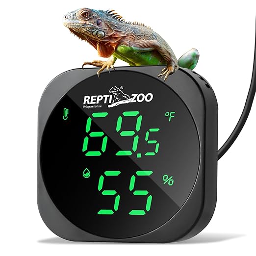 REPTI ZOO Thermometer Hygrometer, LED Digital Thermo Hygrometer by REPTIZOO