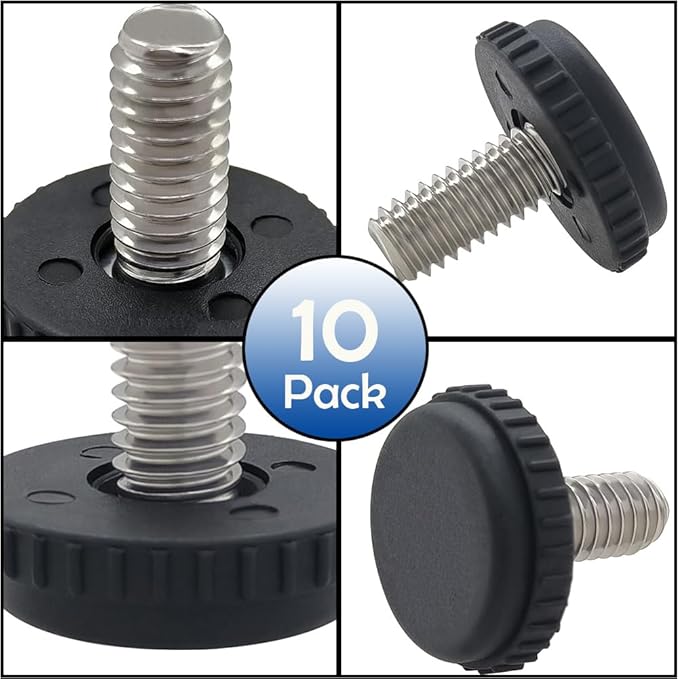 Hooshing 10PCS 5/16-18 Stainless Steel Adjustable Furniture Levelers Screw in - Image 3