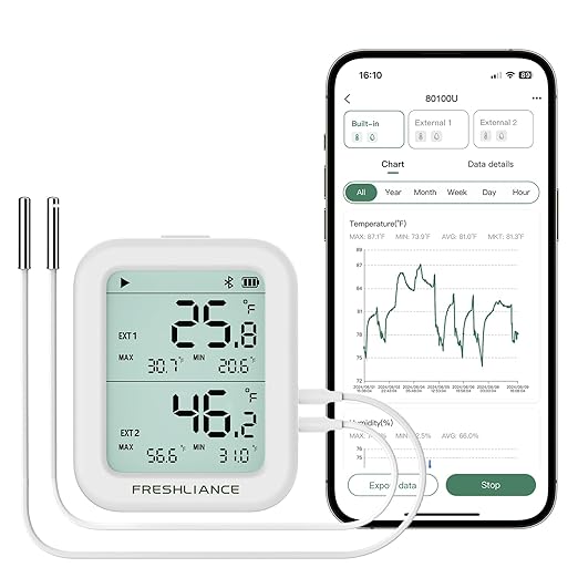 Freshliance Temperature Humidity Data Logger Recorder Bluetooth by FRESHLIANCE