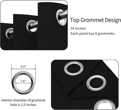 Easy-Going Blackout Curtains for Bedroom, Solid Thermal Insulated Grommet and - Image 4