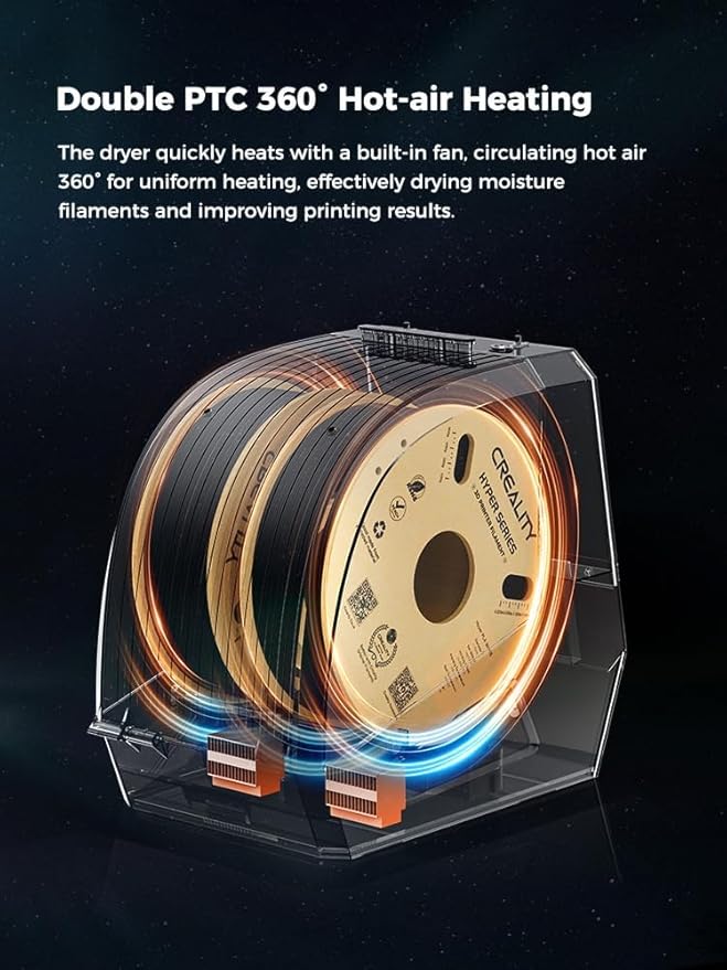 Creality Space Pi Filament Dryer Plus, 2 Spools Filament Storage Box, Double - Image 4