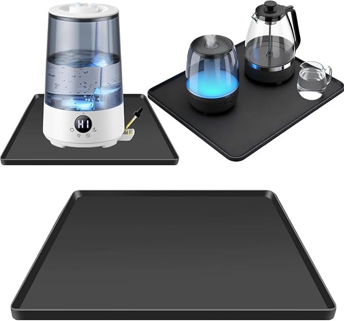 Silicone Drip Mat for Humidifiers, 19x19 Square Raised Edge Drips Tray by Unknown