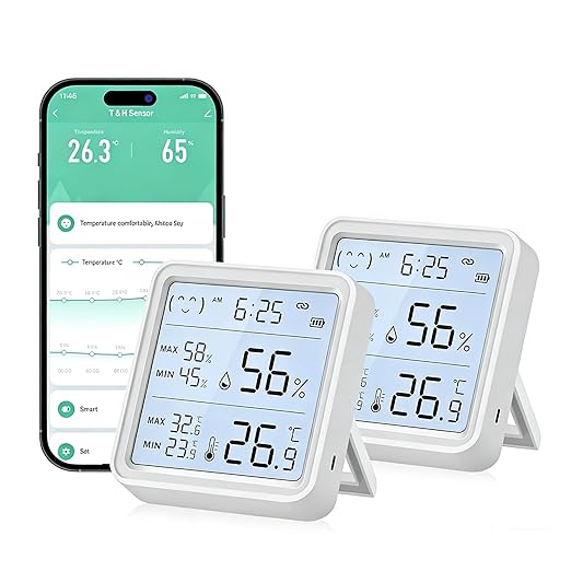 eMylo WiFi Thermometer Hygrometer 2 Pack, Wireless Indoor Humidity Monitor by eMylo