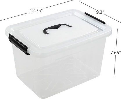 Farmoon 12 Quart Clear Storage Bin, Plastic Stackable Box/Cotainer - Image 2