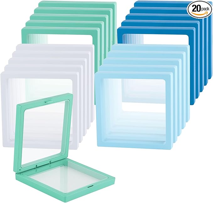 20 Pcs 3D Floating Display Case 4.3x4.3x0.8inch, Challenge Coin Display by Unknown