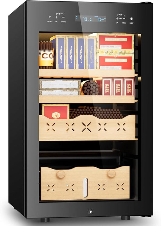65L Intelligent Temperature and Humidity Adjustable Electronic Cigar Humidor by Mirfee