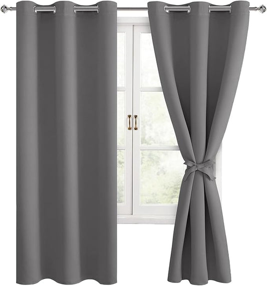 Hiasan Blackout Curtains for Bedroom and Living Room, Light Blocking, Noise by Hiasan