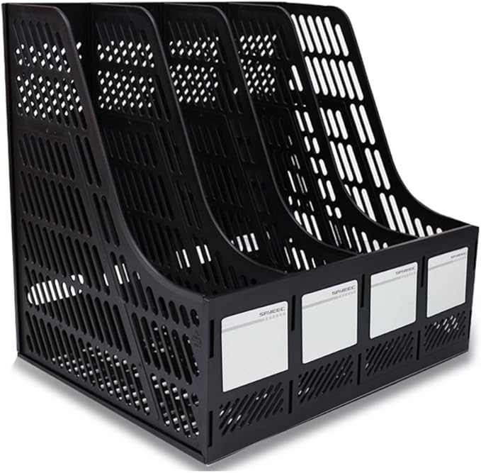SAYEEC Desktop Magazine Holder Desk File Organizer 4 Compartments Vertical File by SAYEEC
