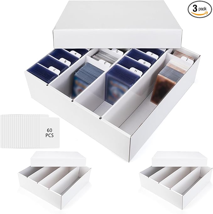 Trading Card Storage Box, 4 Row 3200 Count Collector Cards Box by XRACV
