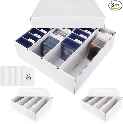 Trading Card Storage Box, 4 Row 3200 Count Collector Cards Box by XRACV