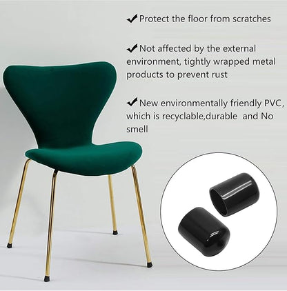 12 Pcs Round Rubber End Caps 4/5" ID Vinyl Flexible Bolt Chair Foot Covers - Image 5