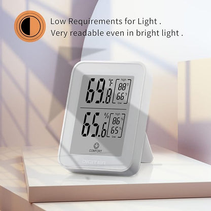 DIGITEN Digital Hygrometer Indoor Thermometer Humidity Meter Rare 360° HD E-Ink - Image 4
