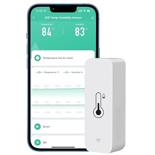 PHOVOLT WiFi Hygrometer Thermometer Sensor by PHOVOLT