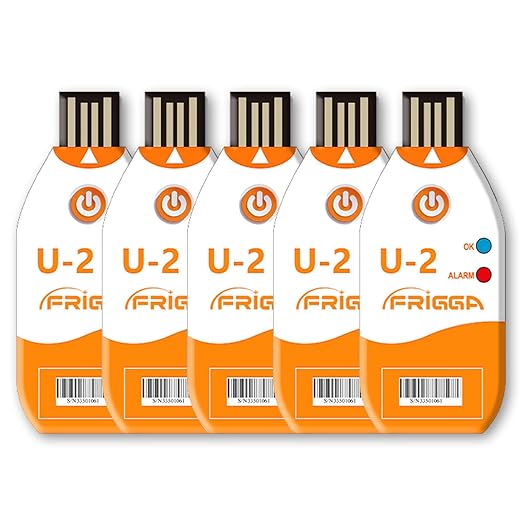 Frigga 5 Pack USB Temperature Data Logger Single Use Temperature Recorder 100 by Frigga