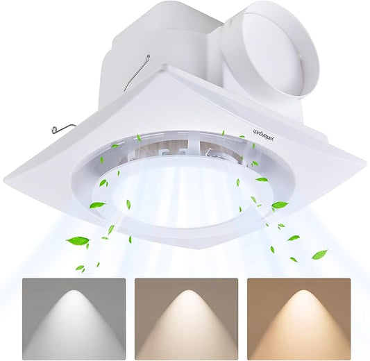 Bathroom Exhaust Fan with Light, 3000K/4500K/6000K Selectable, 110 CFM 1.0 by yanliangvich