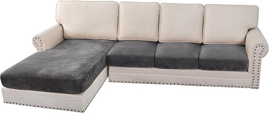 H.VERSAILTEX Velvet Stretch Sectional Sofa Covers by HVERSAILTEX
