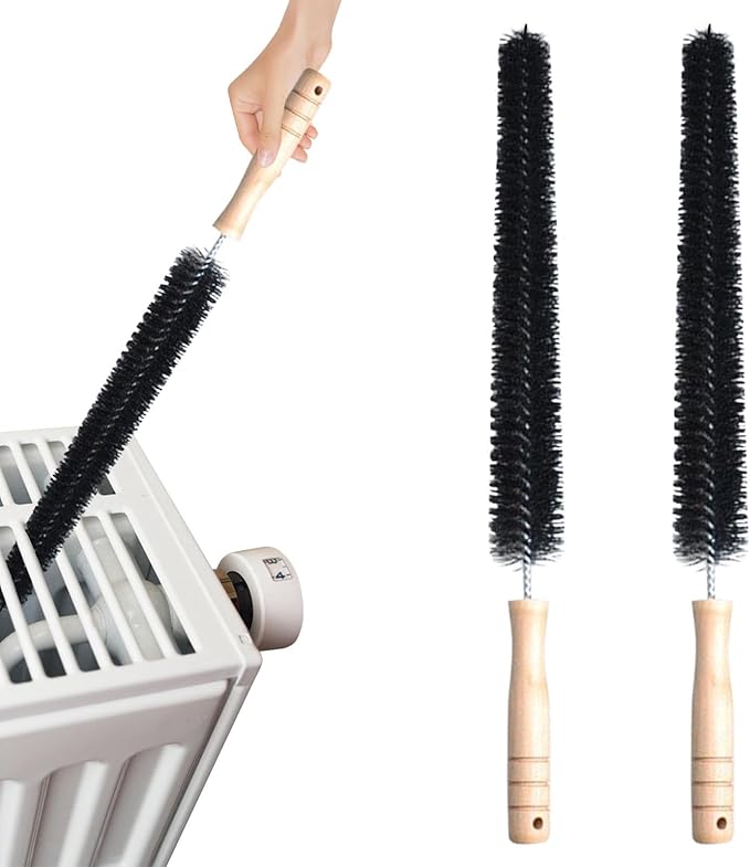 2 Pack Radiator Brush, Dryer Cleaner Vent Brush, 40 cm Long Flexible Pipe by Bibabala