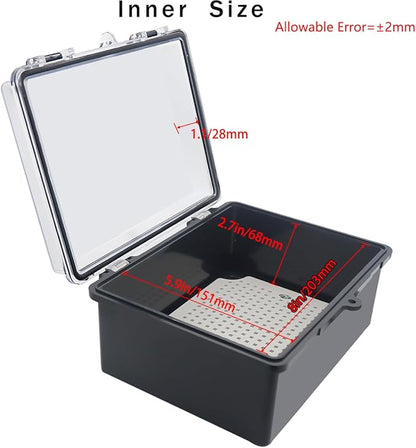 Junction Box, Hinged Black Clear Cover IP67 Waterproof ABS Project Box - Image 3