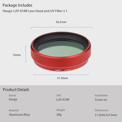 Haoge LUV-X54R Metal Lens Hood - Image 8