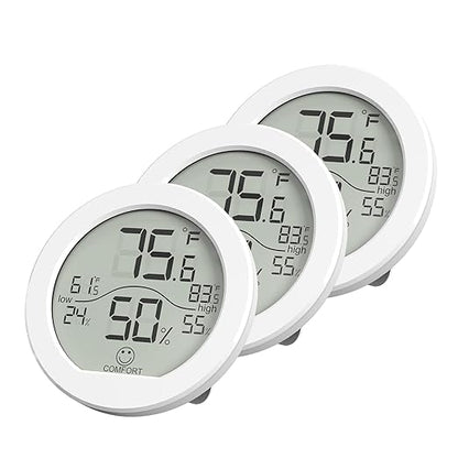 Digital Hygrometer 3 Pack Room Thermometer and Humidity Gauge LCD Hygrometer by SECRUI