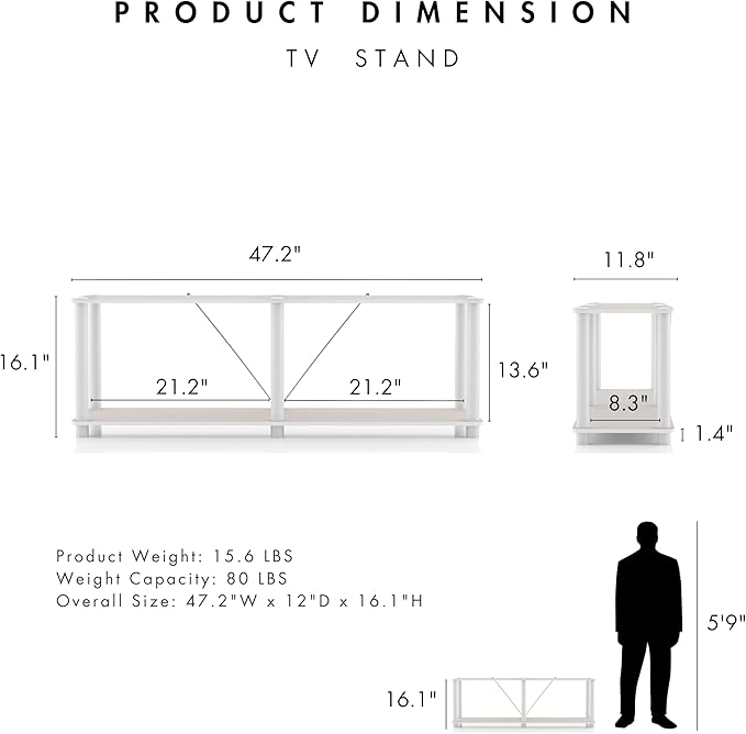 Homes: Inside + Out Apexa Modern 2-Tier Extra Wide Shelving Units, Collectibles - Image 3