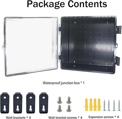Junction Box, Hinged Black Clear Cover IP67 Waterproof ABS Project Box - Image 6