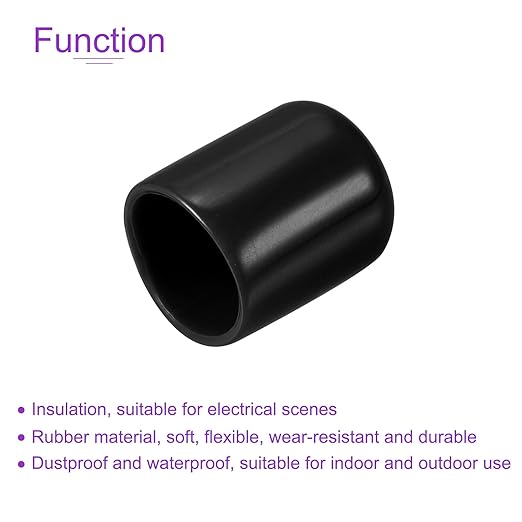 DMiotech 20 Pack 9/16" ID Black Screw Thread Protectors Rubber End Caps Bolt - Image 5