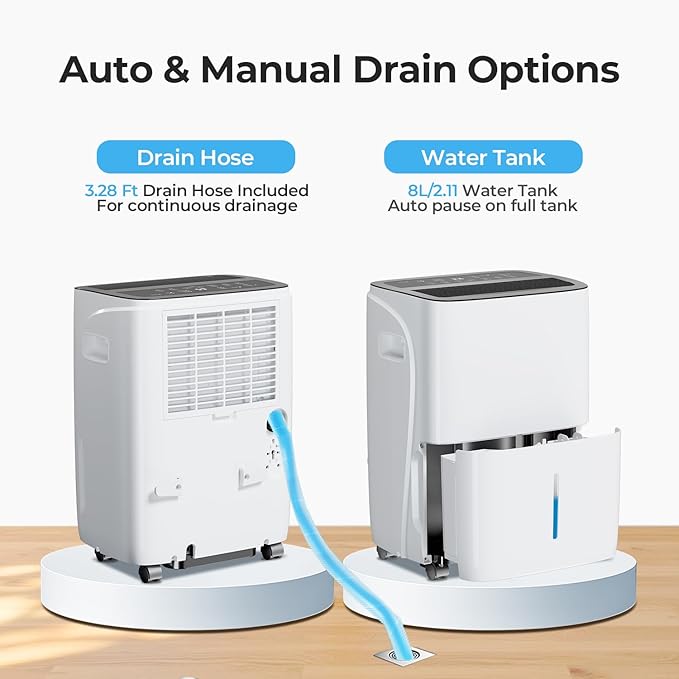 Max 150 Pint Dehumidifiers for Small/Medium Rooms, Bedrooms & Bathrooms & - Image 7