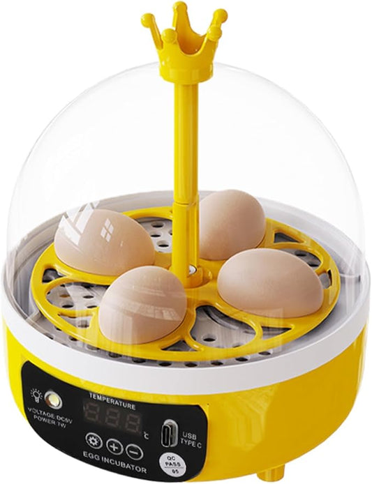 Hapivida 4 Eggs Mini Automatic Incubator, 7W Temperature Humidity Control by Hapivida