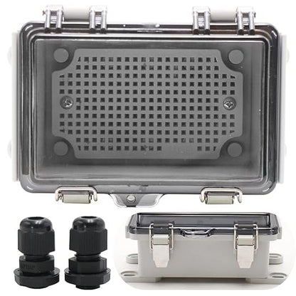 MAKERELE ABS Plastic Small Outdoor Waterproof Box Clear Hinged Shell Outdoor by MAKERELE