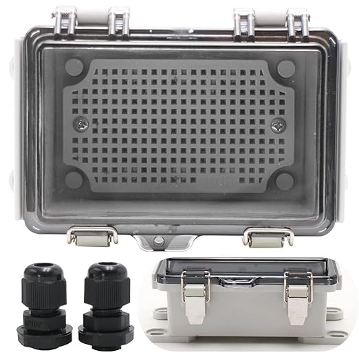 MAKERELE ABS Plastic Small Outdoor Waterproof Box Clear Hinged Shell Outdoor by MAKERELE