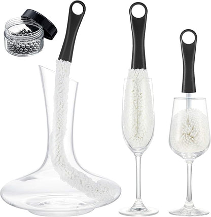 Boao 3 Pcs Decanter Cleaning Brush Wine Glass Decanter Flexible Bottle Brush Set by Boao