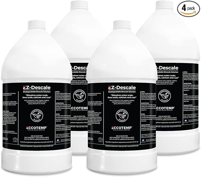 Eccotemp EZ-Flush Kit Descaling Solution, 1 Gal. 4 Pack by Eccotemp