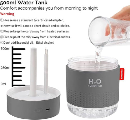 Portable Mini Cool Mist Humidifier, 500ml USB Personal Desktop Humidifier - Image 5