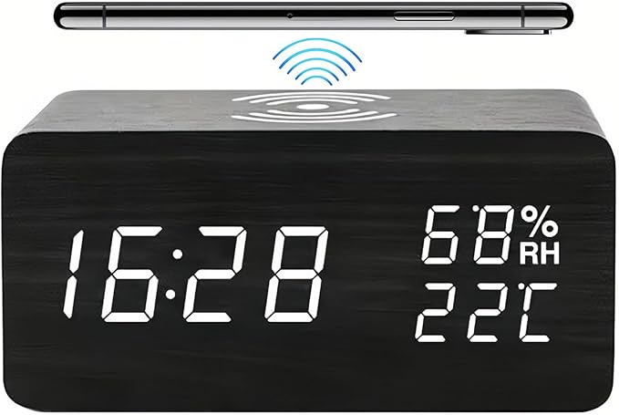 Lancoon Wooden Digital Alarm Clock by Lancoon