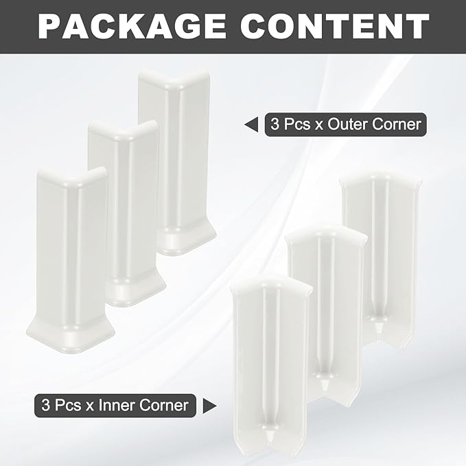 uxcell Self Adhesive Baseboard Corner Blocks, 4.07 Inch Wall Edge Corner - Image 3