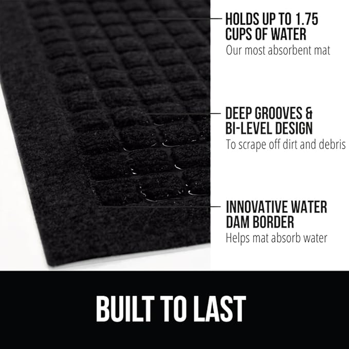 GORILLA GRIP Front Door Mat, Indoor Outdoor Ultra Absorbent HydroAbsorb Doormat - Image 2