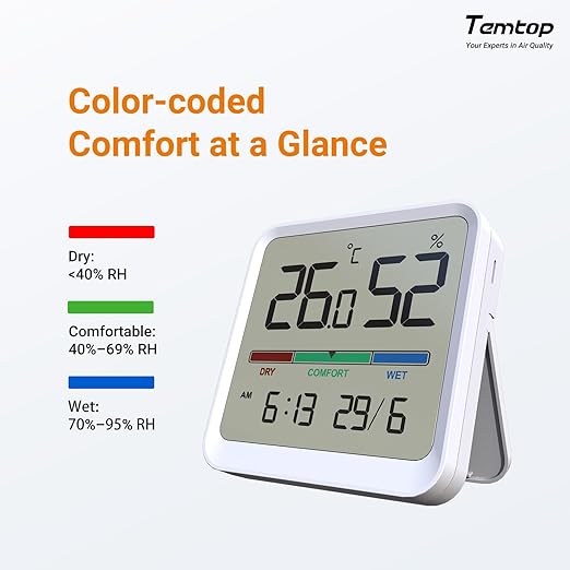 Temtop Indoor Thermometer Hygrometer, Precision Digital Temp/Humidity Monitor - Image 5