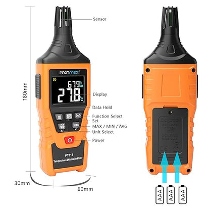 Protmex PT618 Temperature Humidity Meter, Thermometer Hygrometer Monitor - Image 2
