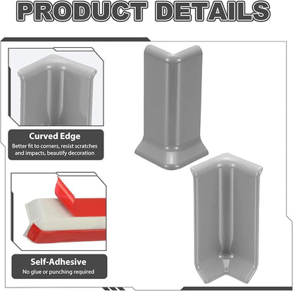 uxcell Self Adhesive Baseboard Corner Blocks, 3.23 Inch Wall Edge Corner - Image 4