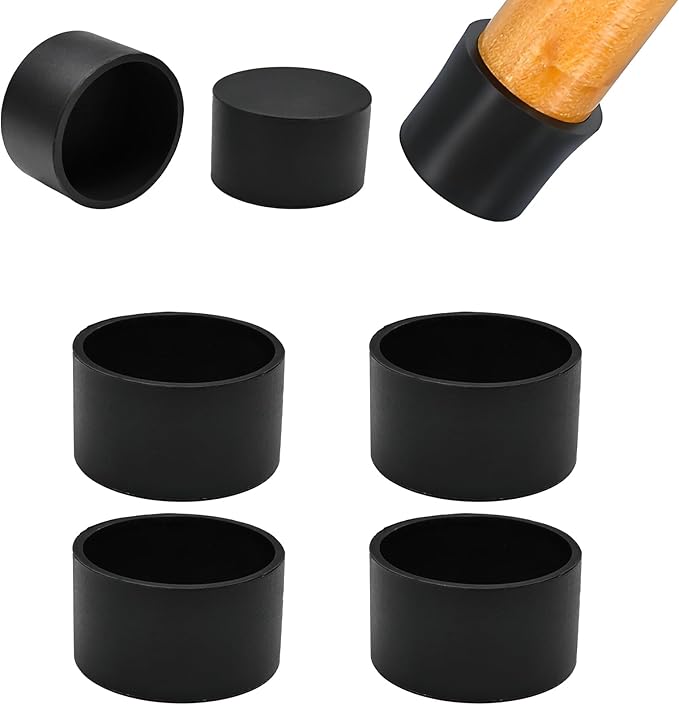 1-5/8" Silicone Chair Leg Floor Protectors, Rubber Chair Leg Caps, Non-Slip by EASYEAH