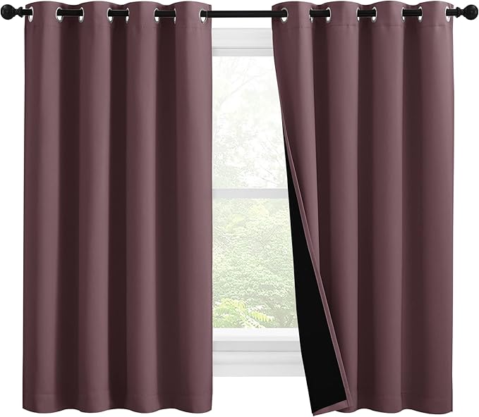 NICETOWN Warm Curtains for Winter, Bedroom Full Blackout Curtain Panels by NICETOWN